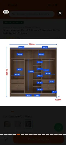VENDO GUARDA ROUPA CASAL COLISEU 100% MDF