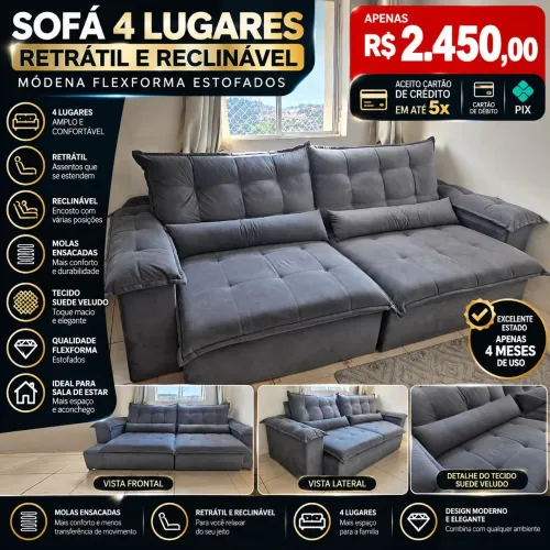 ? OPORTUNIDADE! SOFÁ PREMIUM COM APENAS 4 MESES DE USO!