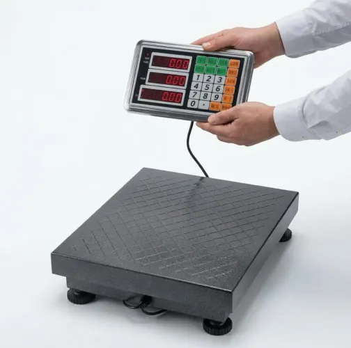 Balança de Chão Digital Comercial com Painel Bateria Bi-volt Base em Aço Texturizado 200kg