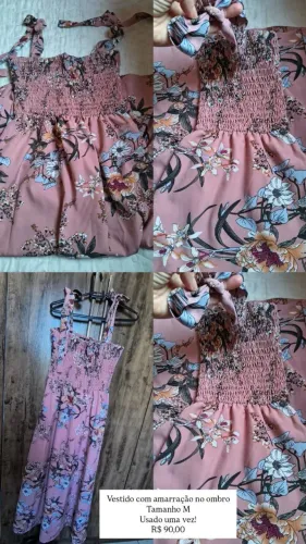Vestido com amarração no ombro