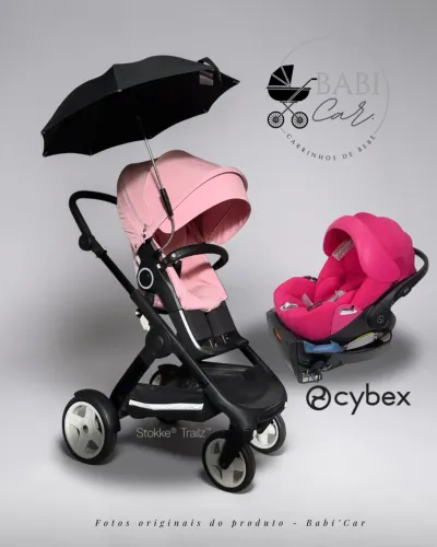 Carrinho Stokke Trailz V6 - Bebê conforto Cybex + base isofix