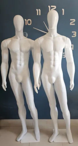 Manequim articulado masculino corpo inteiro branco kit com 2