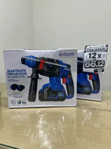 MARTELETE PERFURADOR RECARREGÁVEL SDS PLUS 1150W - 2 BATERIAS 20000mAh