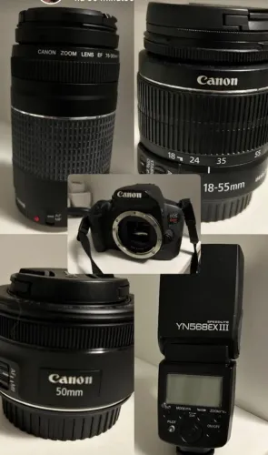 Câmera, 3 lentes mais bolsa