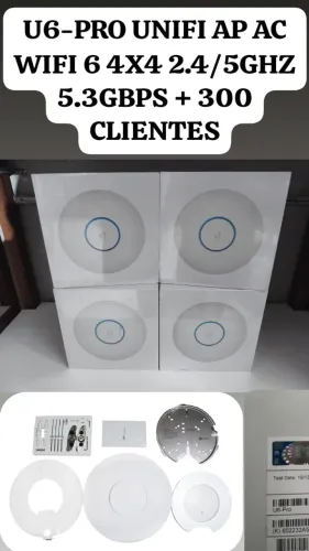 01UN: UBIQUITI U6-PRO UNIFI WIFI6 2.4/5GHZ 5.3GBPS + FONTE INJETOR POE GIGABIT
