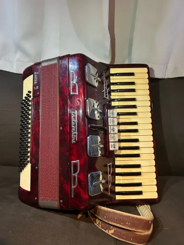 Acordeon Todeschini Super 5 Vermelho Perolado