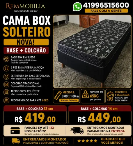 CAMAS BOX SOLTEIRO - ENTREGAMOS