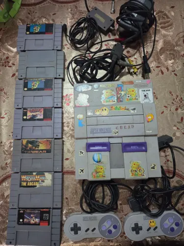 Super Nintendo Original Completo + 6 Jogos + 2 Controles | R$ 1.200