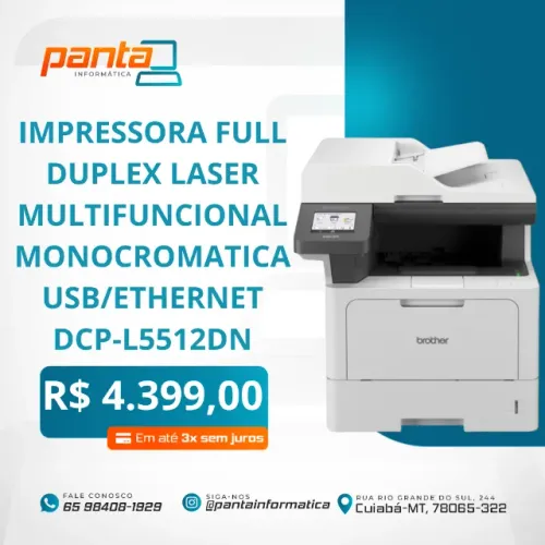 IMPRESSORA FULL DUPLEX BROTHER LASER MULTIFUNCIONAL