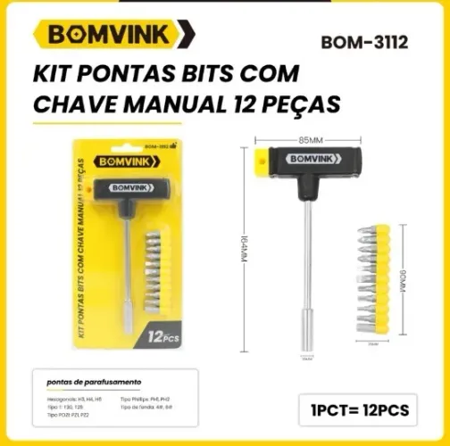 Kit Bits BOM-3112 Bomvink 12 peças