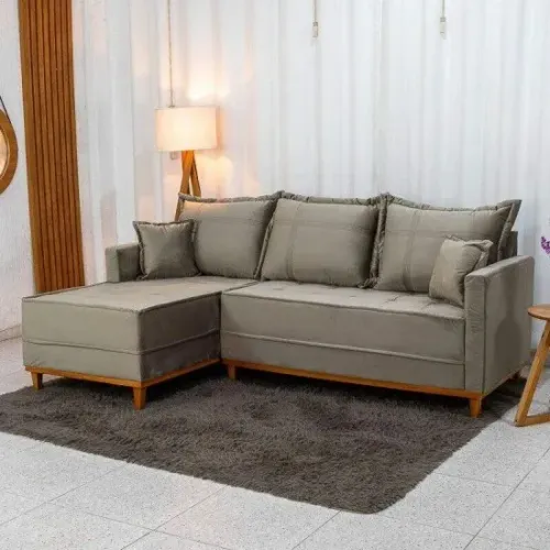 Sofá 3 Lugares Jade 2.30m L/Direito Veludo e Molas Ensacadas rf7 S