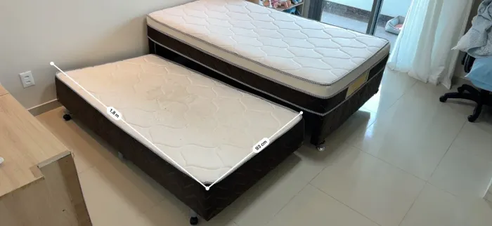 Cama Bicama Solteiro Europlus com Cama Auxiliar Embutida