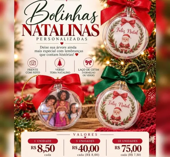 Bolas de natal personalizada