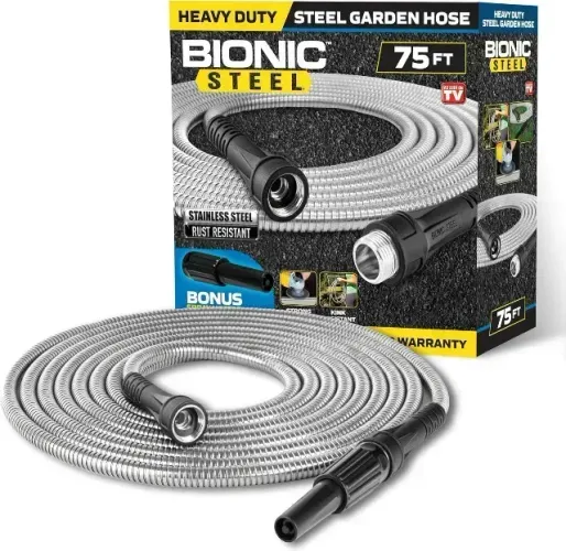 Bionic Steel Mangueira de jardim em metal de aço inoxidável 304 premium 75 feet (22.86 met