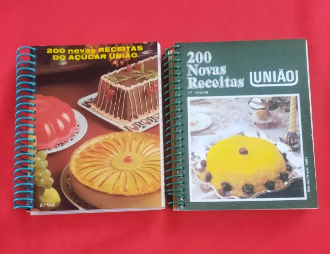2 Livros de 200 Novas Receitas Açúcar União (2º e 4º Vol.) - Raridade Colecionador!