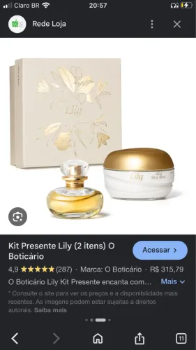 Creme Lilly o Boticário
