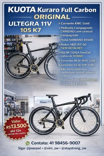 Speed KUOTA Kuraro Carbono S / DURA ACE / ULTEGRA  / HED JET 