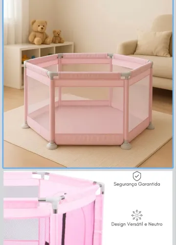 Cercadinho / chiqueirinho rosa bebê novinho