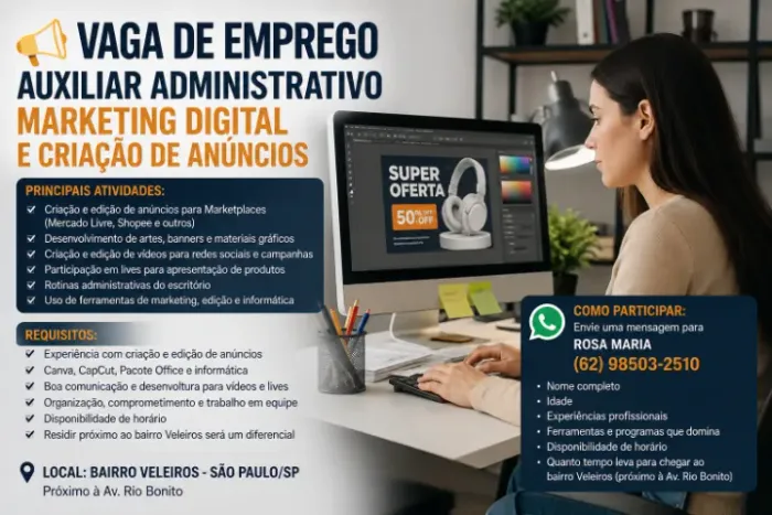 AUXILIAR ADMINISTRATIVO | MARKETING DIGITAL E CRIAÇÃO DE ANÚNCIOS