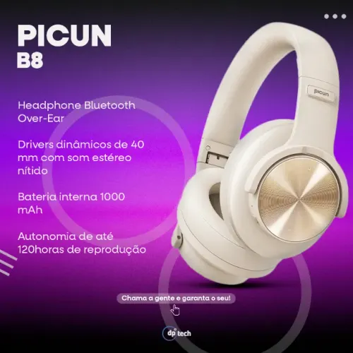 PROMOÇÃO!! Fone de Ouvido Bluetooth Picun B8 | Over-Ear | 120 horas | 1000 mAh