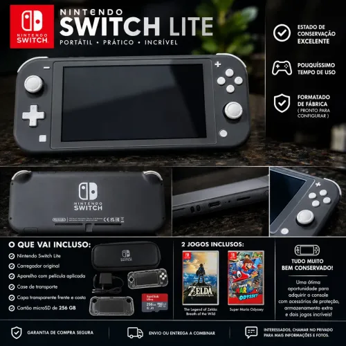 !VENDO NINTENDO SWITCH LITE + 2 JOGOS!