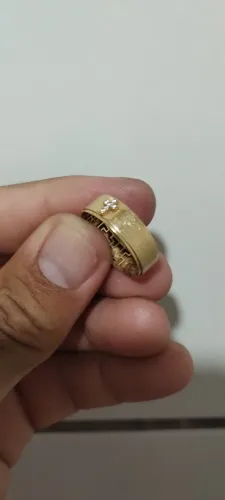 Anel de ouro 18k do pai nosso vendo ou troco valor negociável 2300