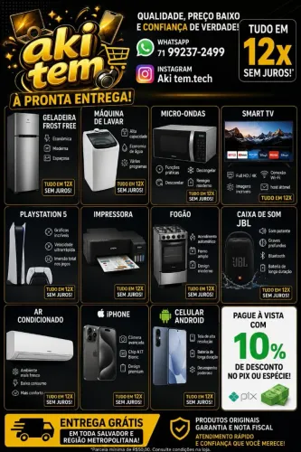 ELETRO-ELETRONICOS E PORTATIS (VARIEDADES) LACRADOS COM NOTA E GARANTIA DE FÁBRICA