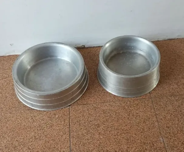 Par de Bebedouro Comedouro Cachorro Alumínio