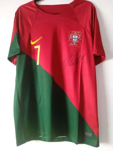 Camisa Portugal Copa Mundo 2022 #7 Ronaldo Autografada Certificada