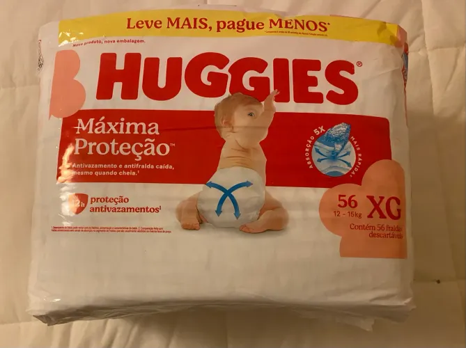 Fralda Huggies XG com 56 unidades