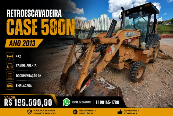 Retroescavadeira CASE 580N 4X2 2013 EMPLACADA