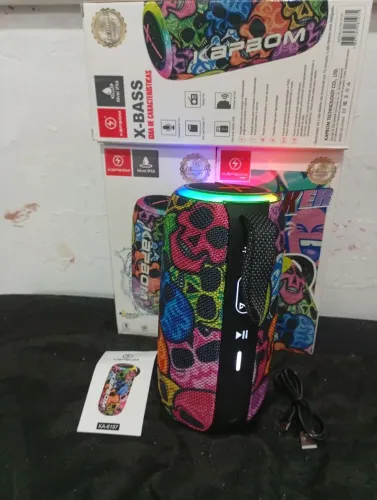 Caixa De Som Bluetooth Caveira Colorida 14w Rms Ipx6 Kapbom