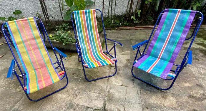 Cadeira de Praia e Piscina Reclinável em Aço 8 Posições