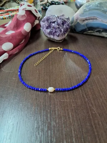  Choker de Cristal azul 