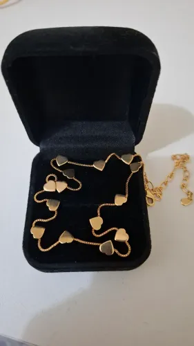 Chocker Corações Folheado Ouro 18K 