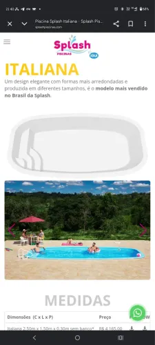 Piscina Italiana Cor azul
