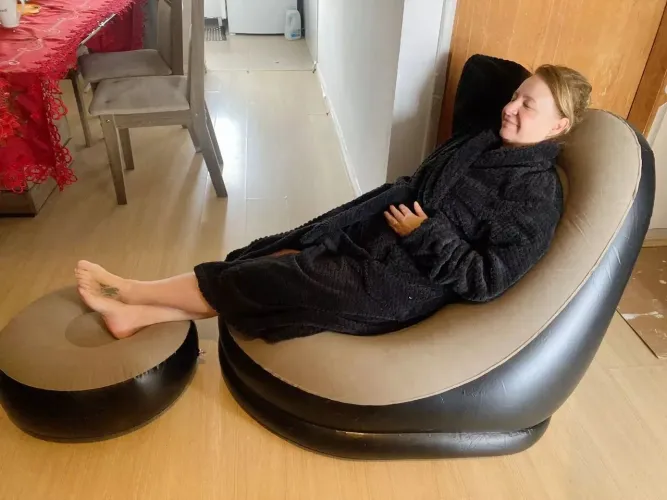 Sofa Inflável Com Apoio Para Os Pés Novo Na Caixa Por Menos Da Metade Do Preço 