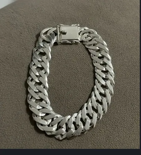 Pulseira de prata elo duplo