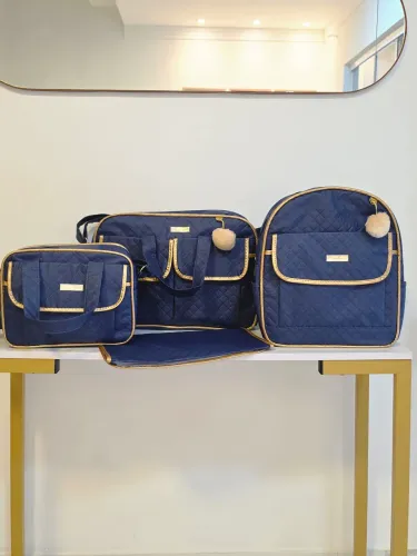 Kit Bolsa Maternidade Azul-marinho com Mochila e Trocador Bambinelli