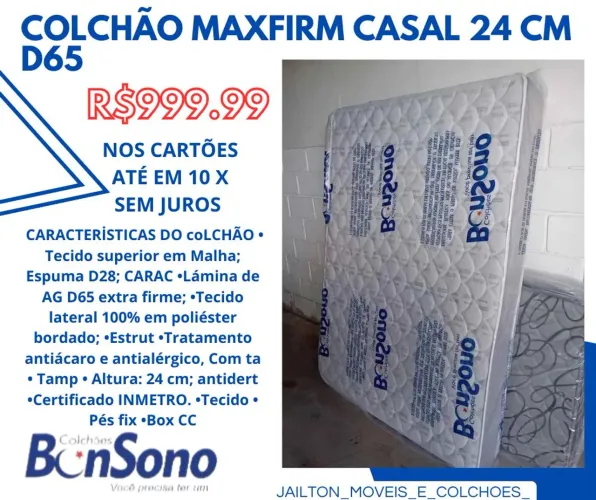 PROMOÇÕES DE COLCHÃO MAXFIRM D65 ORTOPÉDICO CASAL E SOLTEIRO 