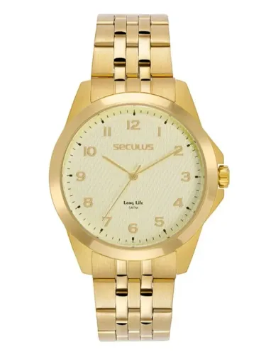 Relógio Masculino Analógico Aço Dourado