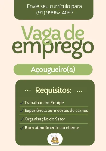 VAGA IMEDIATA: AÇOUGUEIRO
