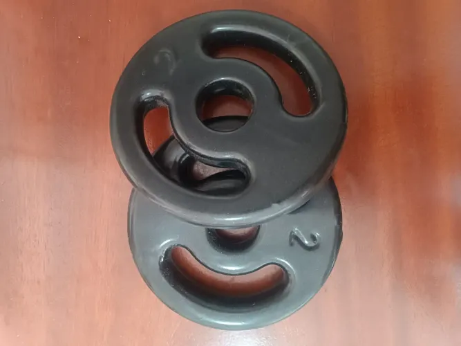 Par de Anilhas Emborrachadas - 2 kg/2 kg - Novos