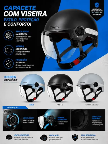 Capacete com viseira