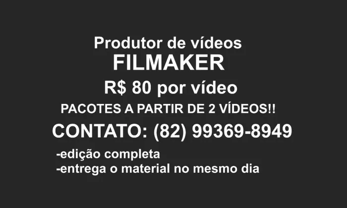 Videomaker produtor de vídeos diversos
