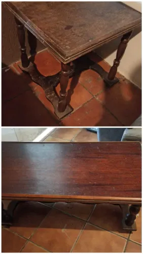 Mesa de centro e canto madeira