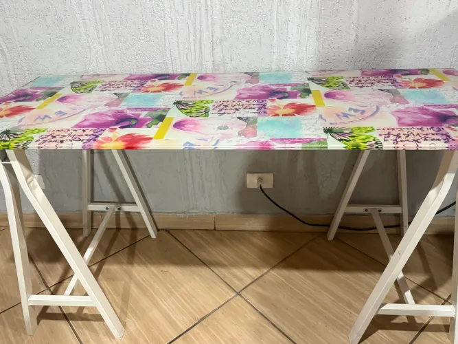 Mesa escritório vidro