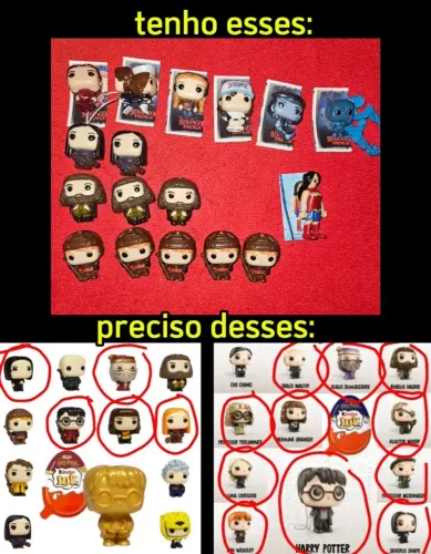 Troca Kinder Joy Funko Stranger Things e Harry Potter