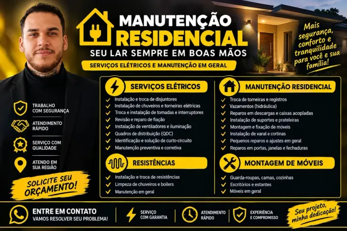SERVIÇOS ELÉTRICOS E MANUTENÇÃO RESIDENCIAL