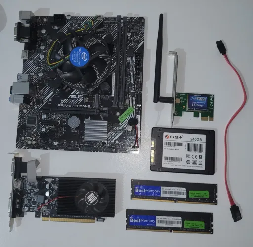 Kit placa mãe, processador, memórias, ssd.